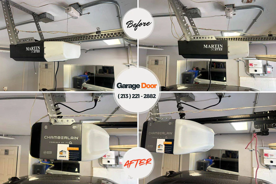 Before and after: garage door installation Bay Village, OH